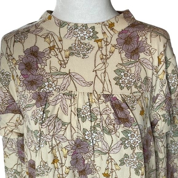 A.N.A. Cottagecore Prairie Woman’s 3/4 Sleeve Dress Cream Floral Large NWT - Picture 6 of 15